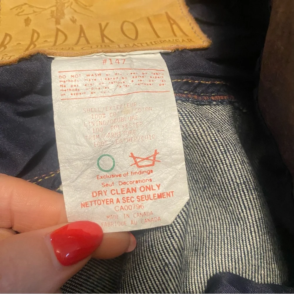 Vintage BB Dakota Genuine Leather and Acid Washed Denim Skirt